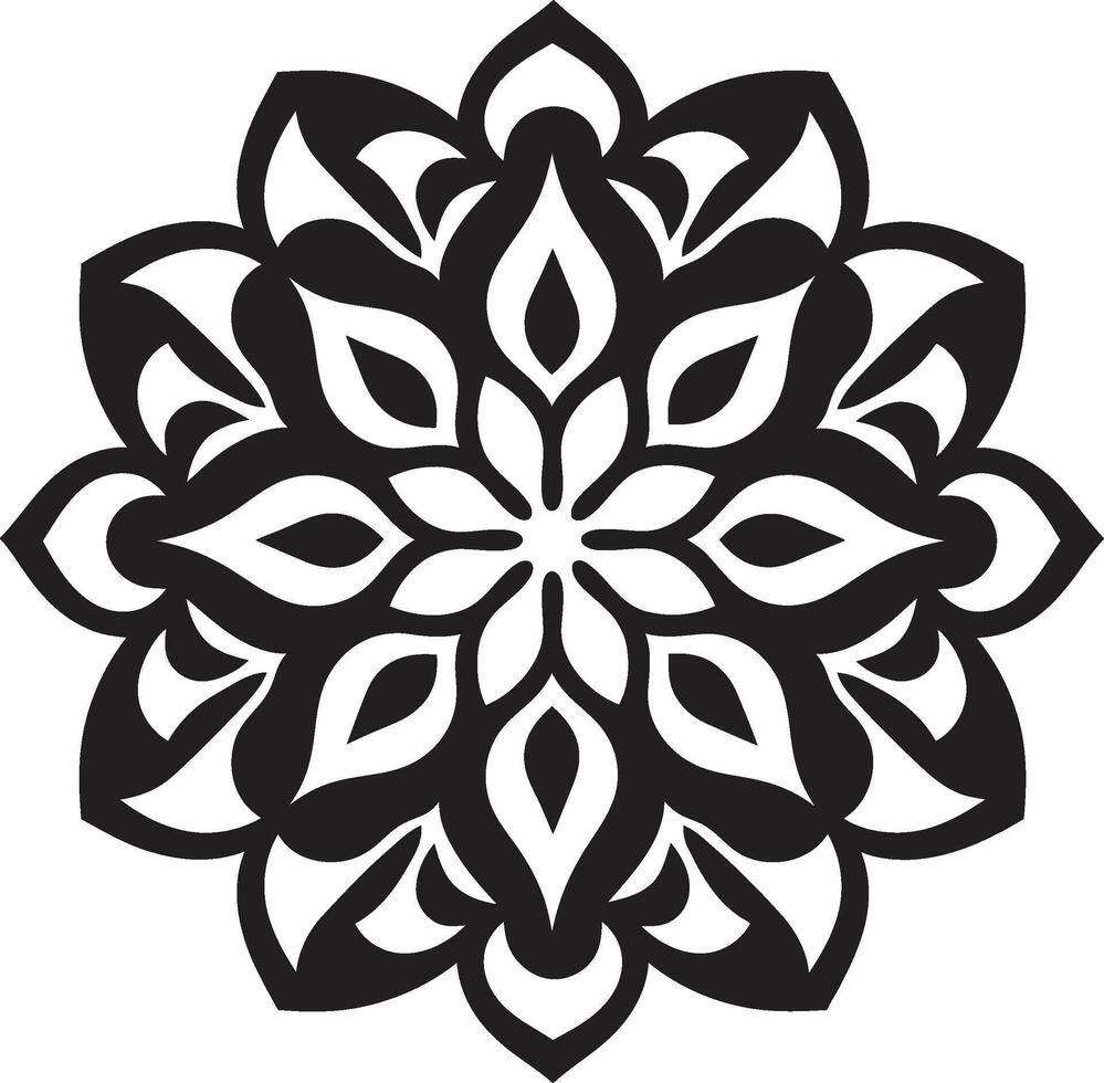 torbellino de integridad mandala con elegante negro modelo encantador resplandor representando mandala en pulcro negro vector