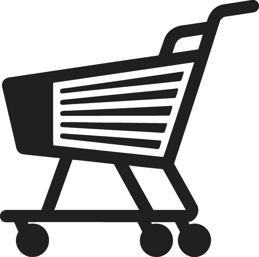 Cart Couture Monochromatic Shopping Trolley in Black Retail Royalty Showcasing Black Shopping Trolley vector