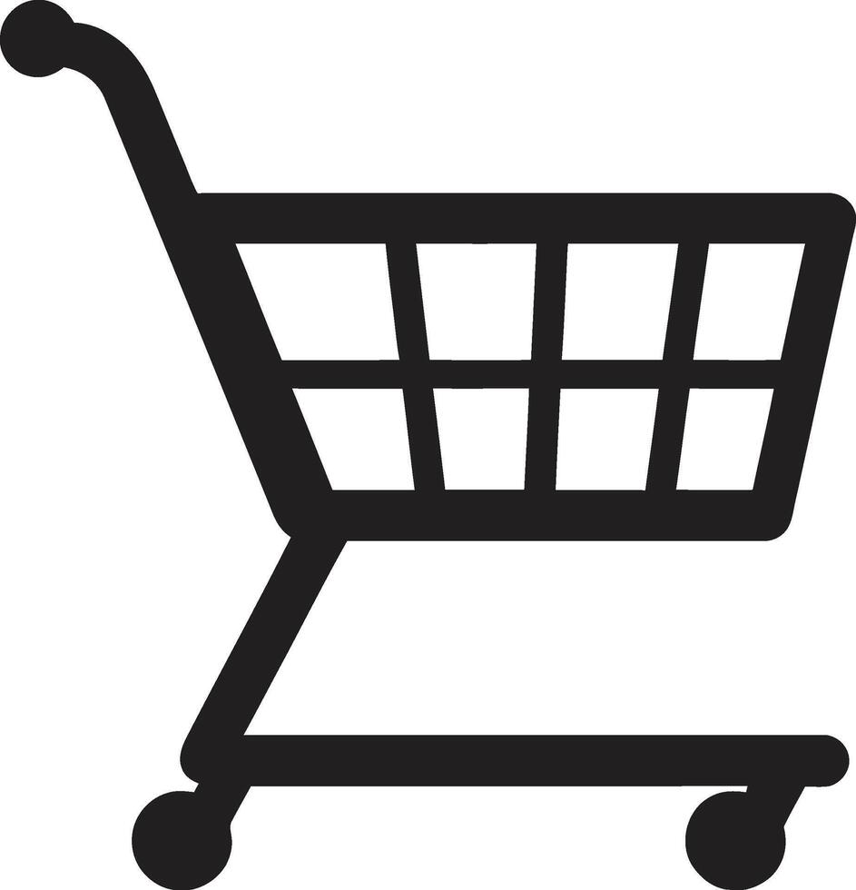 Trolley Tango Sleek Black for Shopping Cart Shop Serenity Monochromatic Emblem with Black Shopping Trolley vector