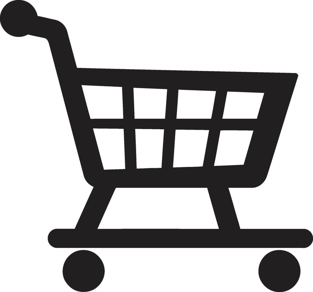 Shop Serenity Elegant Black with Shopping Trolley Elegance in Every Aisle Black Shopping Trolley Emblem in vector