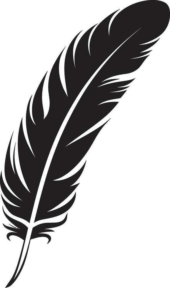 Aerial Ascent Feathered Symbol Avian Whispers Elegant Feather vector