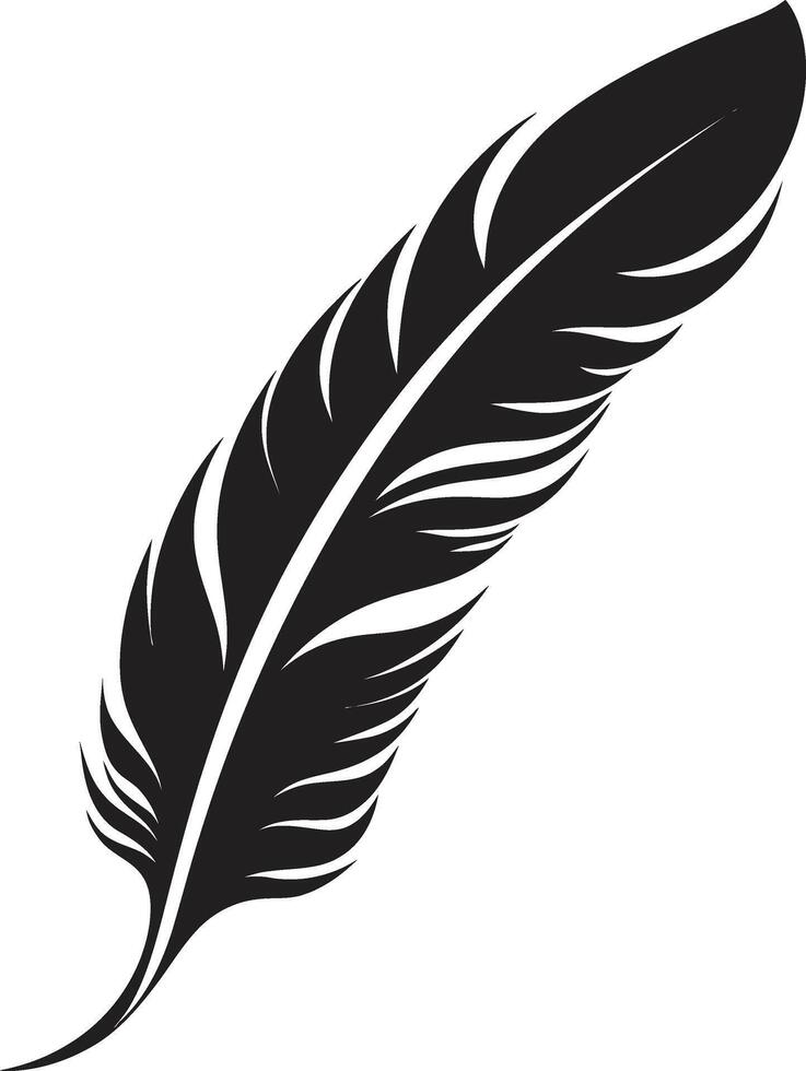 Avian Ascent Soaring Feather Emblem Celestial Cascade Elegant Feather vector