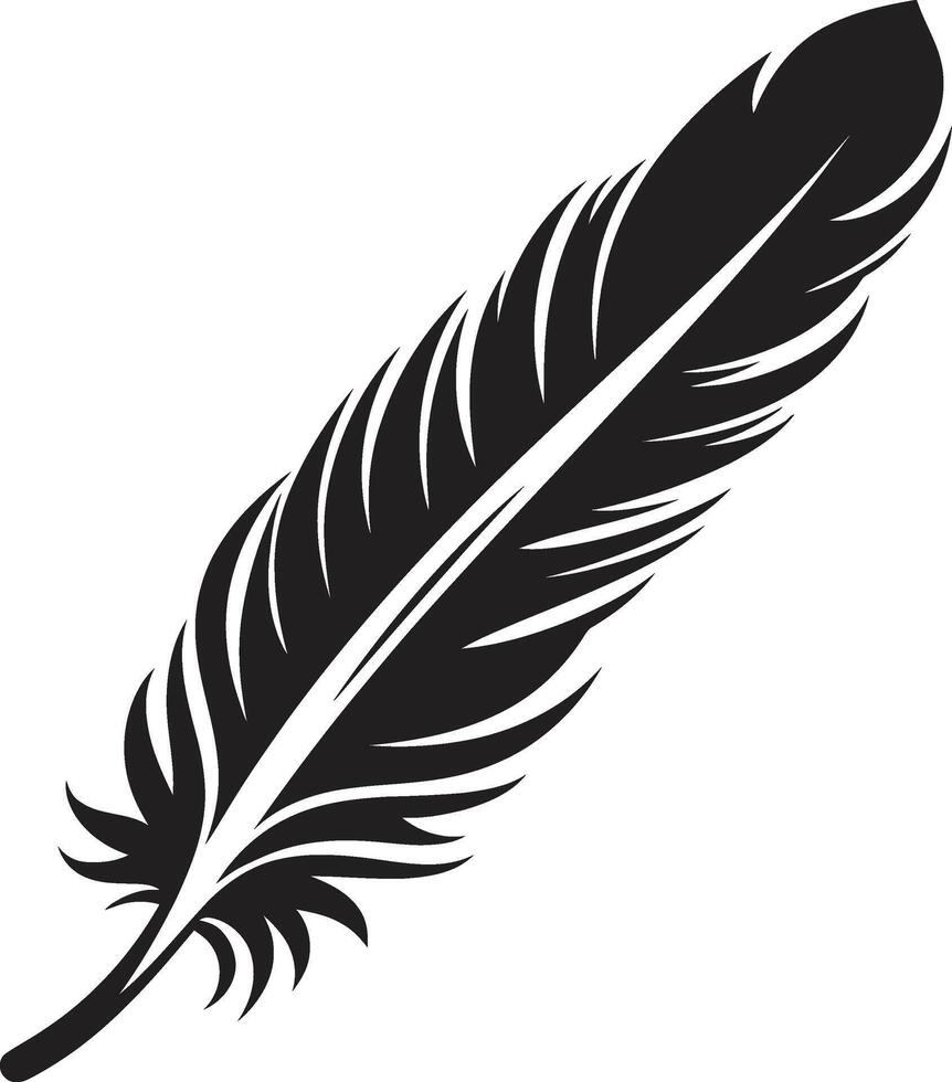 Winged Whispers Elegant Plume Zenith Zephyr Floating Feather Symbol vector