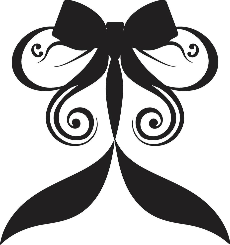 Ribboned Rhapsody Sophisticated Surprise Emblem Whispers of Elegance Bowed Symbol vector