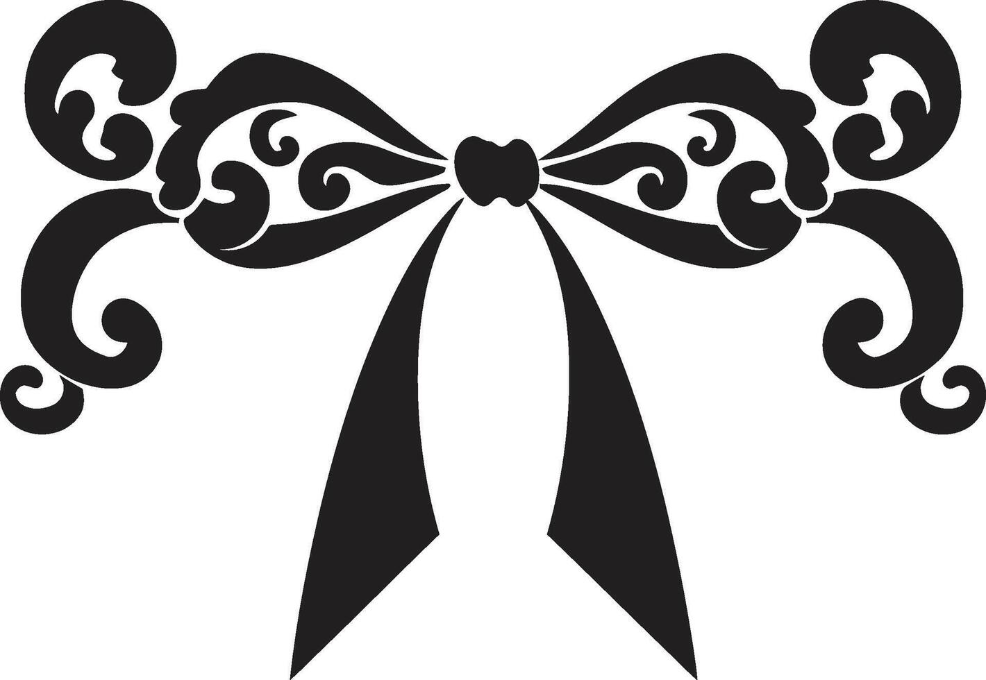 Ribbon Radiance Tied Elegance Symphony of Silk Bowed Surprise vector