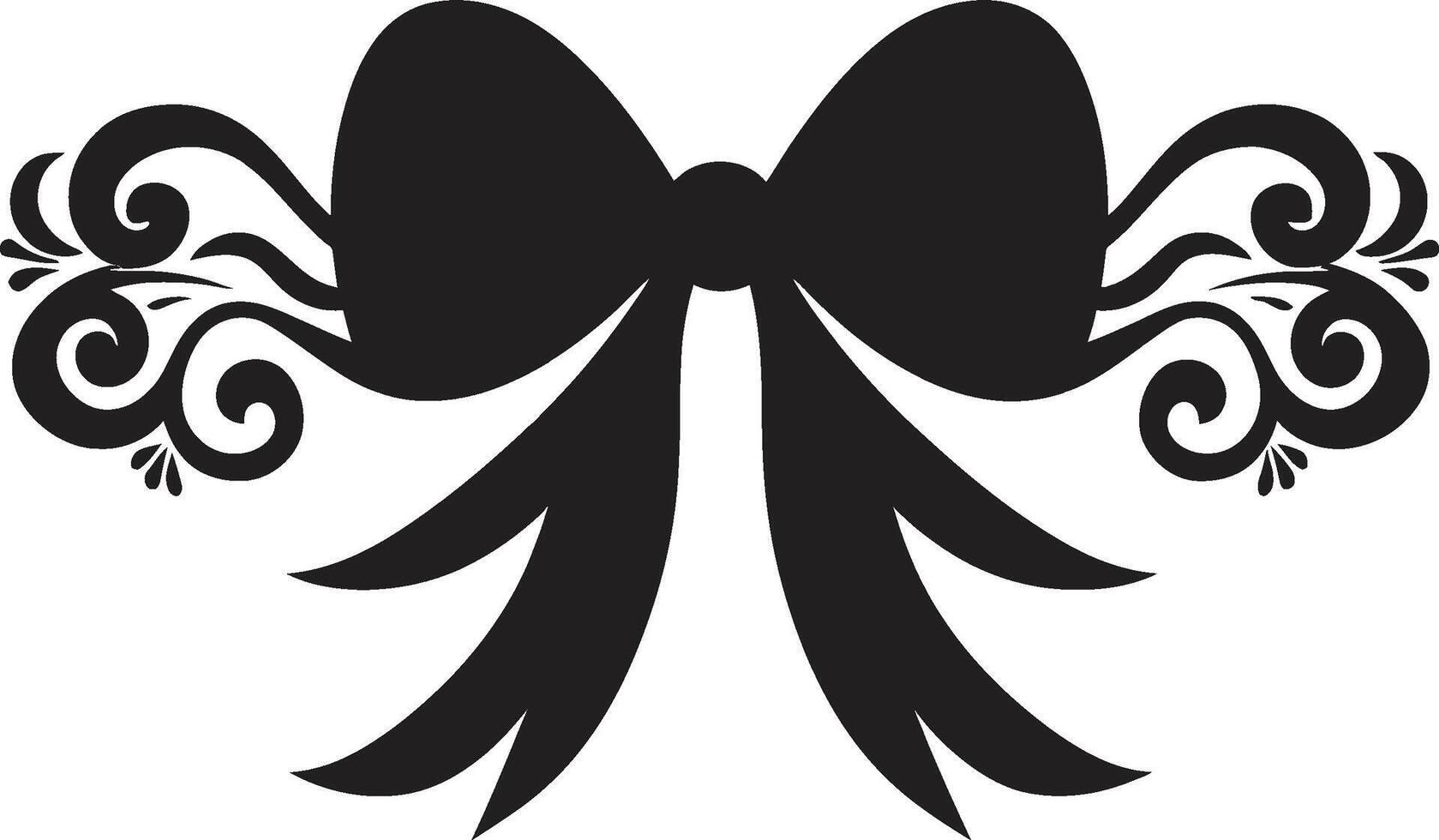 Celestial Serenity Gift Bow Emblem Ribbon Radiance Tied Elegance vector