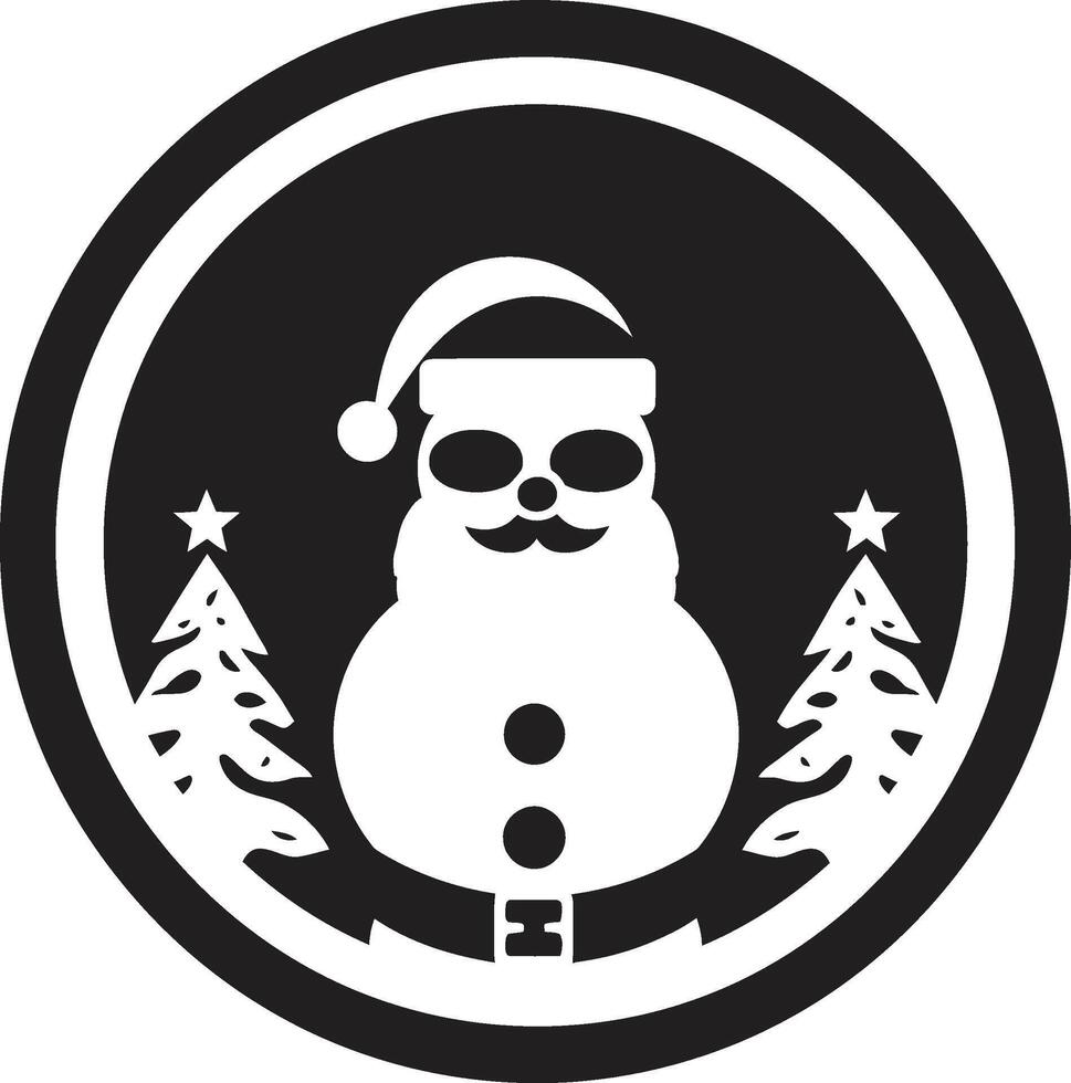 Yule Log Lullaby Christmas Symphony Emblem Ornamental Overlays Decorative Element vector