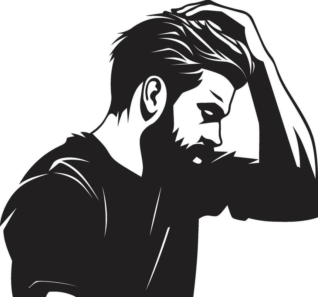 Puzzle of Languish Emblem of a Distressed Soul Desolation Dance Depressed Man vector