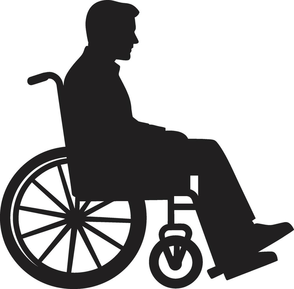 Limitless Movement Disabled Individual on Wheelchair Paved Pathways Wheelchair vector