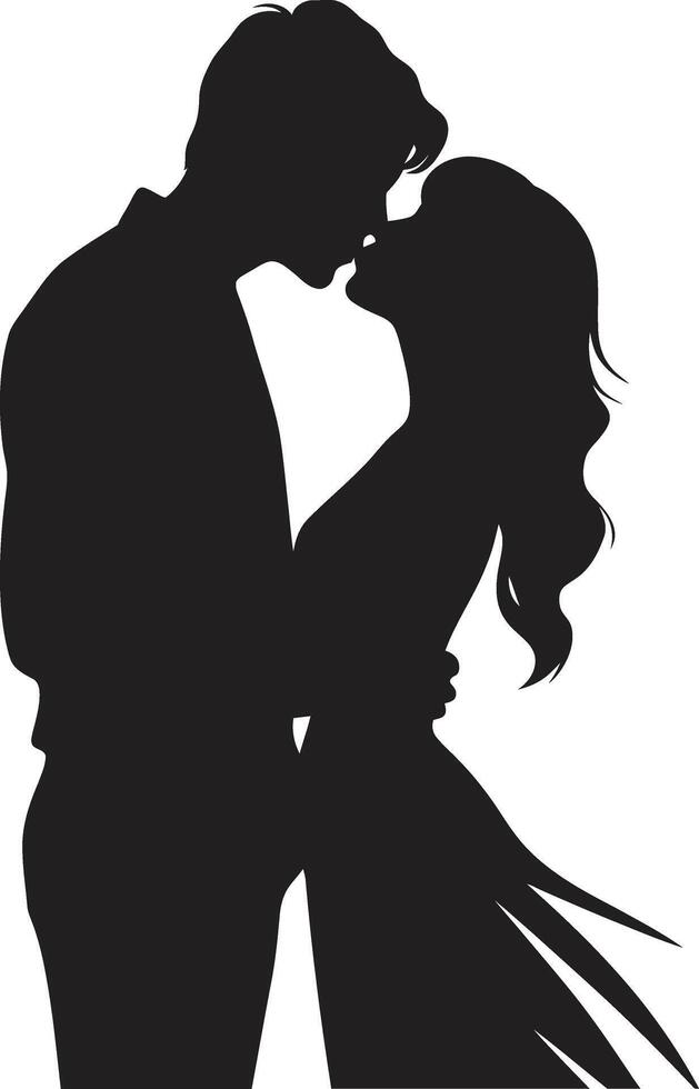 Tenderly United of Affectionate Kiss Infinite Tenderness Emblem of Kissing Duo vector