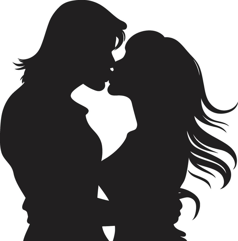 Tender Unity Loving Couple in Eternal Tenderness Kissing Couple Emblem vector