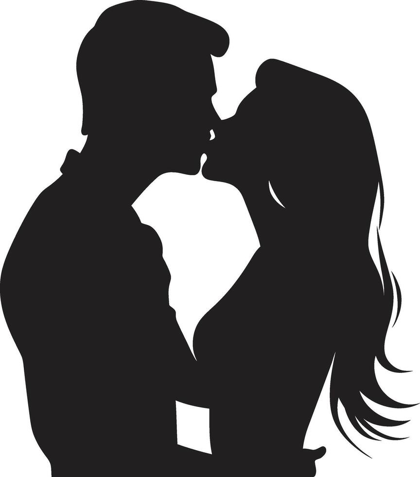 Infinite Love Affair Kissing Couple Emblem Intimate Harmony ic Emblem of Affection vector