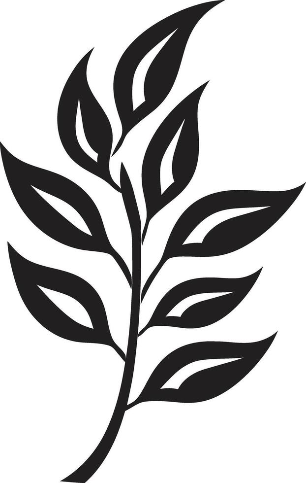 Green Radiance Leaf Silhouette in Whispered Harmony Silhouetted Leaf vector
