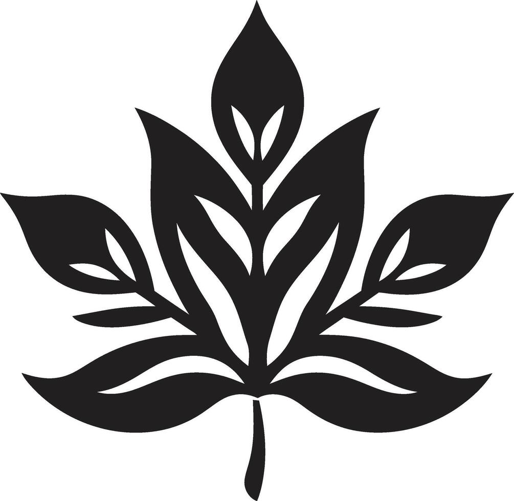 Serene Shadows Silhouetted Leaf Emblem in Renewed Resonance Leaf Silhouette vector