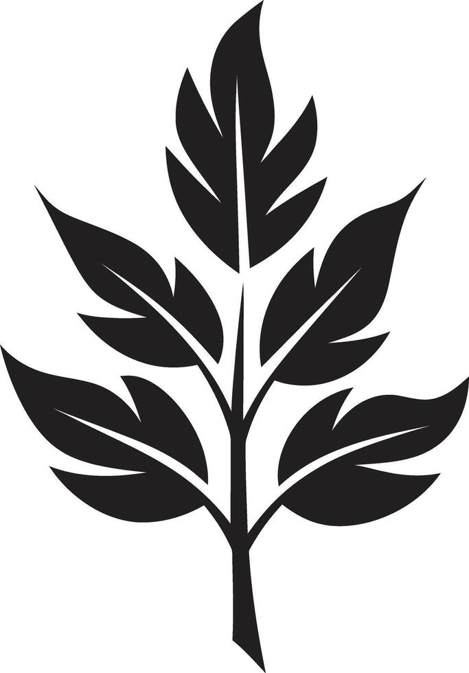 Bountiful Branches Leaf Silhouette in Foliage Fantasy Emblem with Leaf Silhouette vector