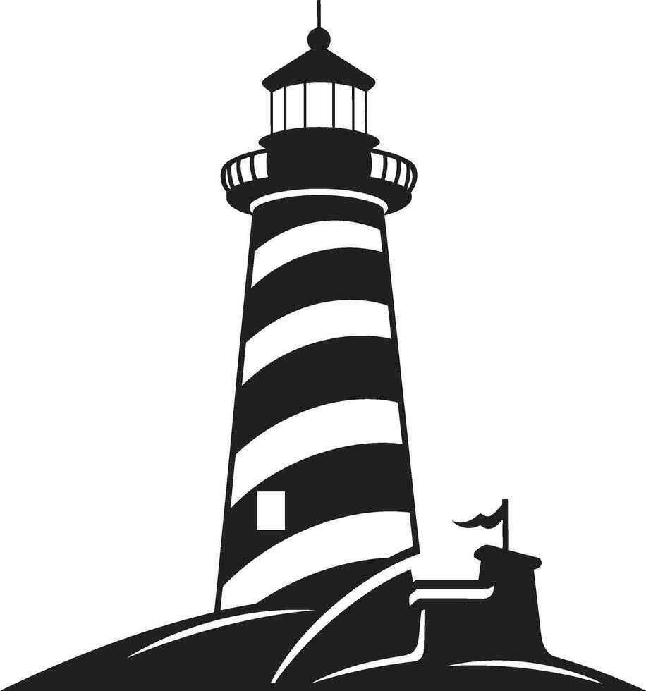 Guiding Star Emblem Nautical Lighthouse Coastal Beacon Majesty Lighthouse vector