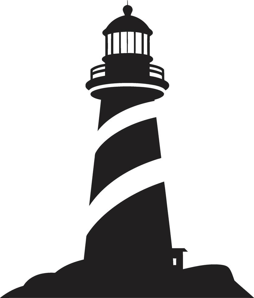Nautical Beacon Elegance Lighthouse Emblem Seafaring Radiance of Coastal Lighthouse vector