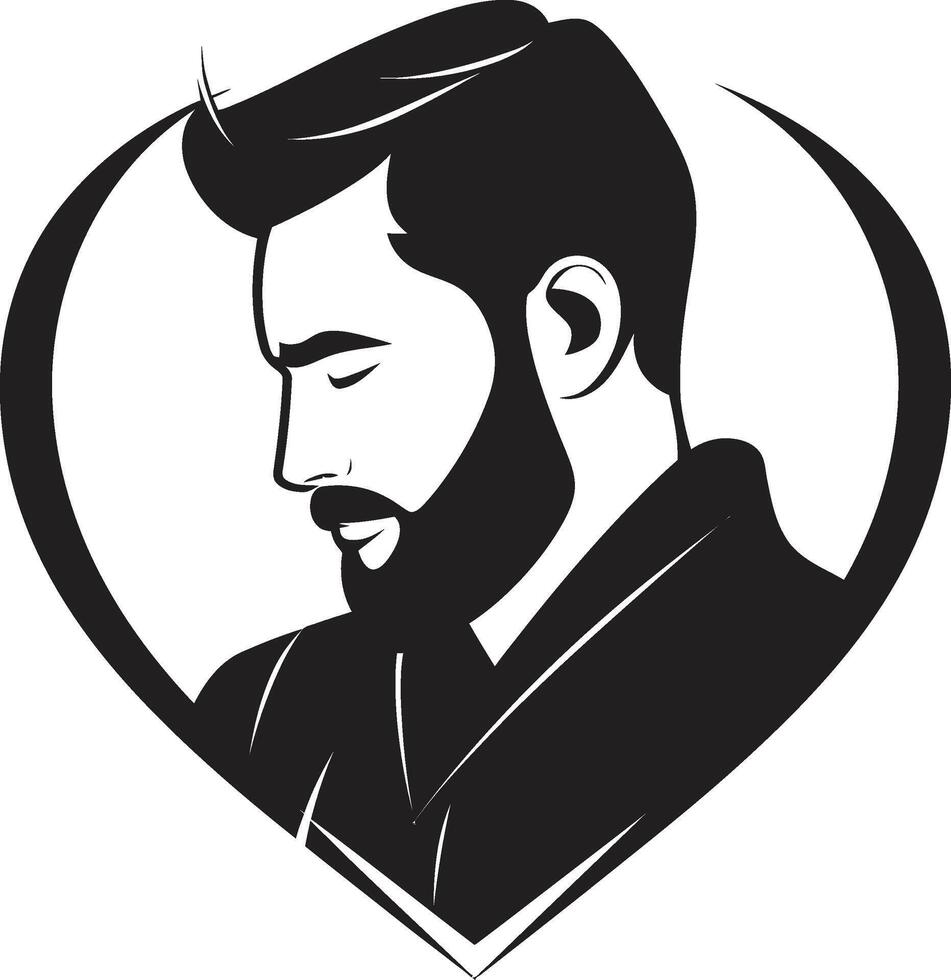 Ethereal Serenade Minimalistic Depicting the Mans Tender Emotion Abstract Connection Artistic Black for the Profoundly Affectionate vector