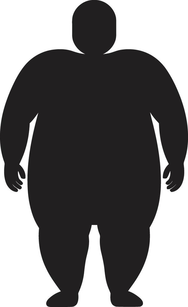 Obesity Overhaul Human in Black for Health Transformation Weight Wellness 90 Word ic for Obesity Awareness vector