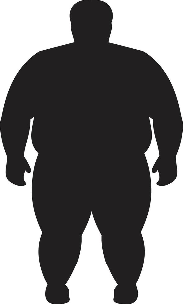 Dynamic Balance Advocating Anti Obesity Measures with 90 Word Elegance Sculpting Change Black ic Human Figure for Obesity Revolution vector