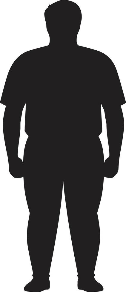 Weight Warrior Black ic Human Figure Leading the Anti Obesity Charge Svelte Symmetry Human for Black ic Obesity Awareness vector