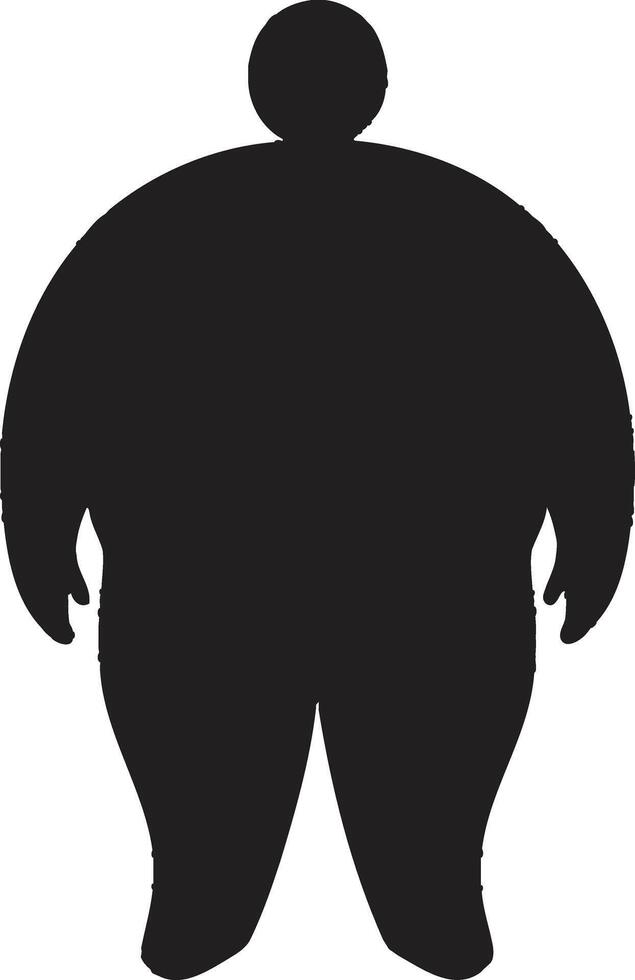 Svelte Symmetry Human for Black ic Obesity Awareness Revolutionary Resilience A 90 Word Emblem for Human Obesity Transformation vector