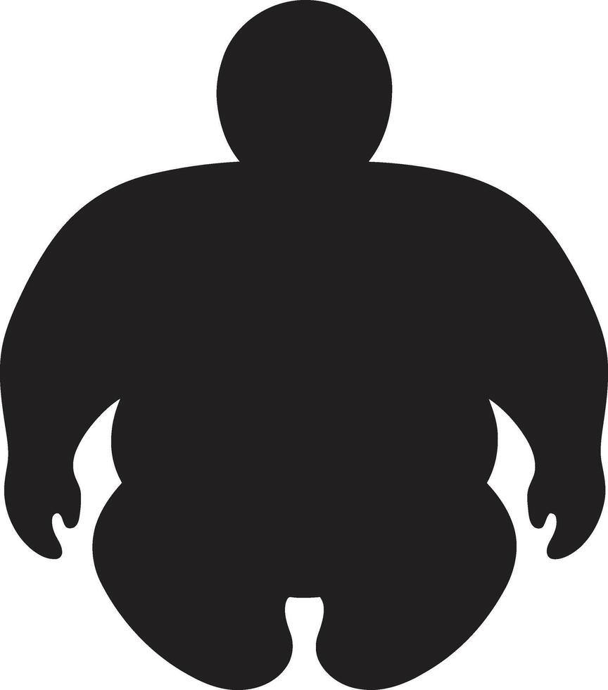 Elegance in Effort Black ic Advocating Anti Obesity Measures Balancing Act Displaying 90 Words of Human Obesity Solutions vector
