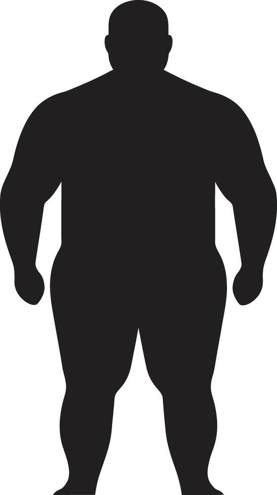 Slimming Solutions Human Emblem in Black for Obesity Triumph Vibrant Vitality A 90 Word ic for Human Obesity Resilience vector