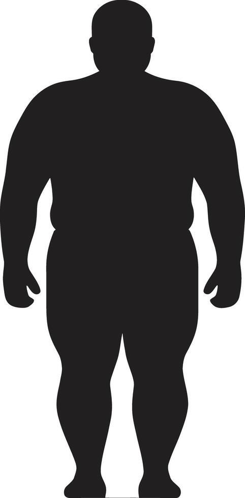 Svelte Symmetry Human for Black ic Obesity Awareness Revolutionary Resilience A 90 Word Emblem for Human Obesity Transformation vector