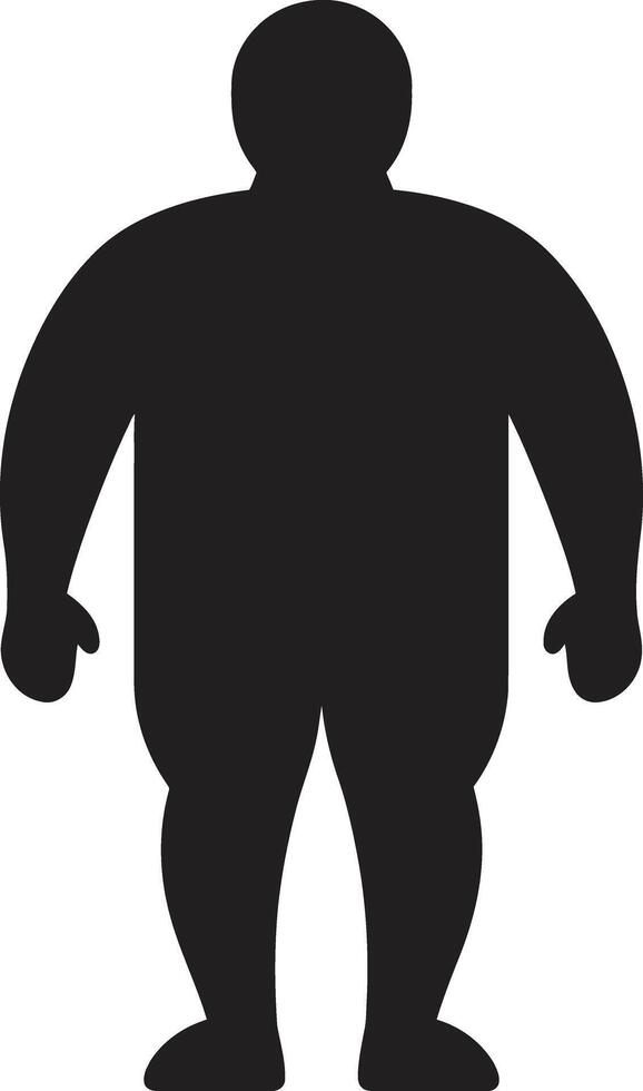 Elegance in Effort Black ic Advocating Anti Obesity Measures Balancing Act Displaying 90 Words of Human Obesity Solutions vector