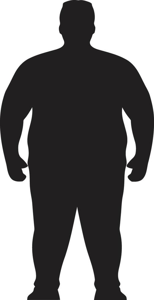 Slimming Solutions Human Emblem in Black for Obesity Triumph Vibrant Vitality A 90 Word ic for Human Obesity Resilience vector