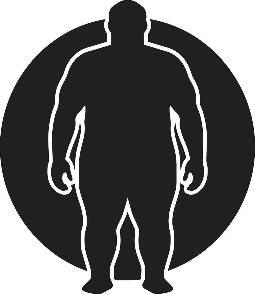 Wellness Wonders Human for Obesity Intervention Silhouette Success 90 Word Black ic Emblem Against Obesity vector