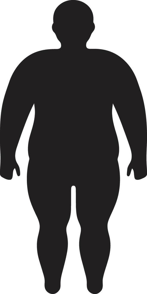 Sculpted Strength Black ic Emblem for Obesity Awareness in 90 Words Trim Triumph for Human Obesity Wellness in Black vector