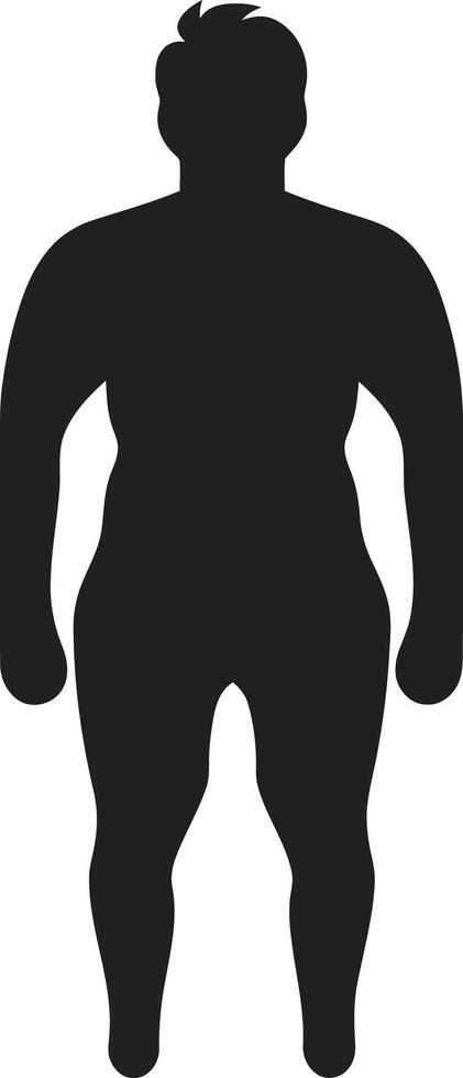 Silhouette Success 90 Word Black ic Emblem Against Obesity Shape Shifters for Human Obesity Advocacy vector