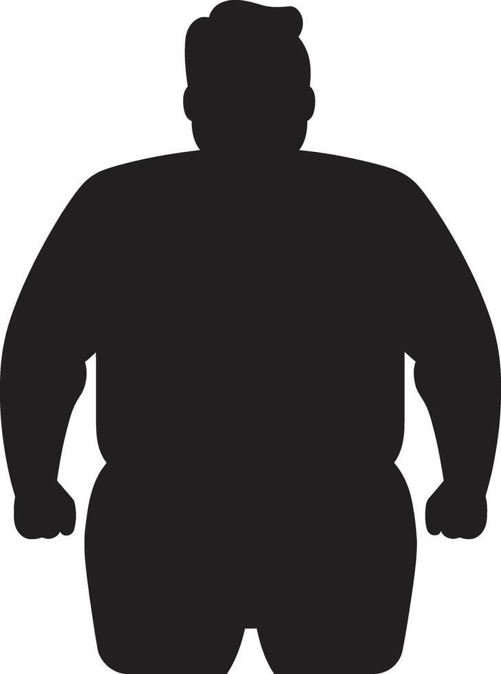 Vitality Voyage for Human Obesity Prevention Obesity Outcry Black ic Human Figure in 90 Words vector
