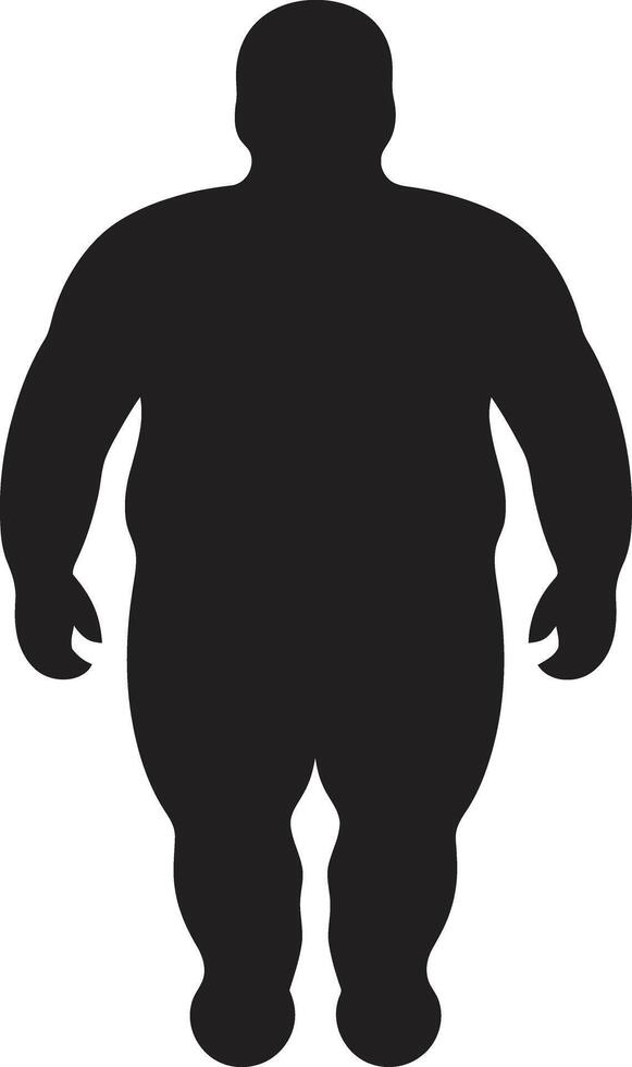 Obesity Outcry Black ic Human Figure in 90 Words Trim Trends Emblem for in Black Against Obesity vector