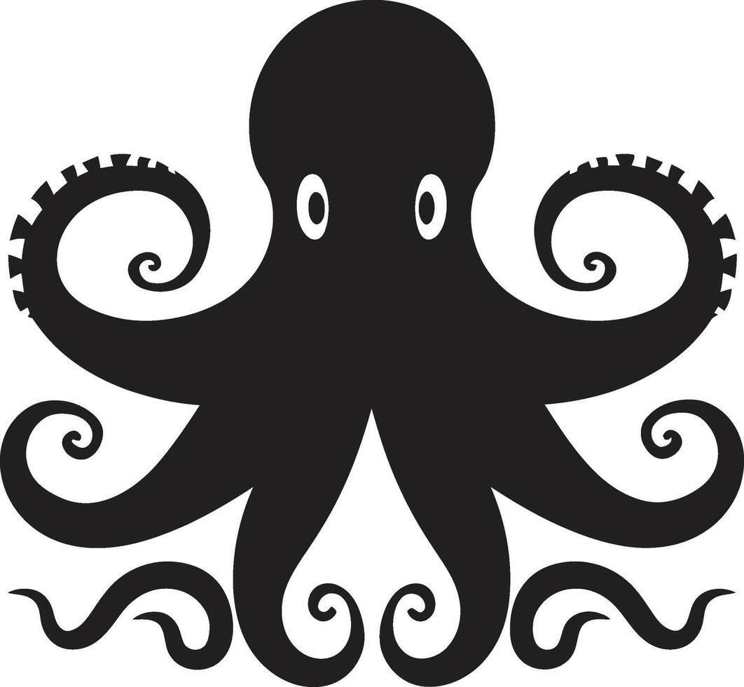 Majestic Maritime A 90 Word Tale of Black ic Octopus s Magic Ephemeral Elegance Black Octopus s in 90 Words of Underwater Majesty vector