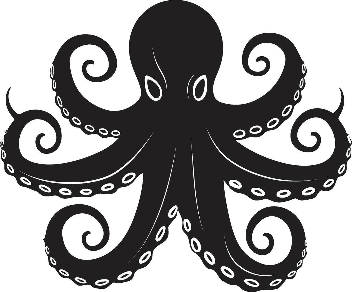 marítimo majestad un 90 palabra épico de negro pulpo místico tintero negro ic pulpo hecho a mano en 90 palabras vector