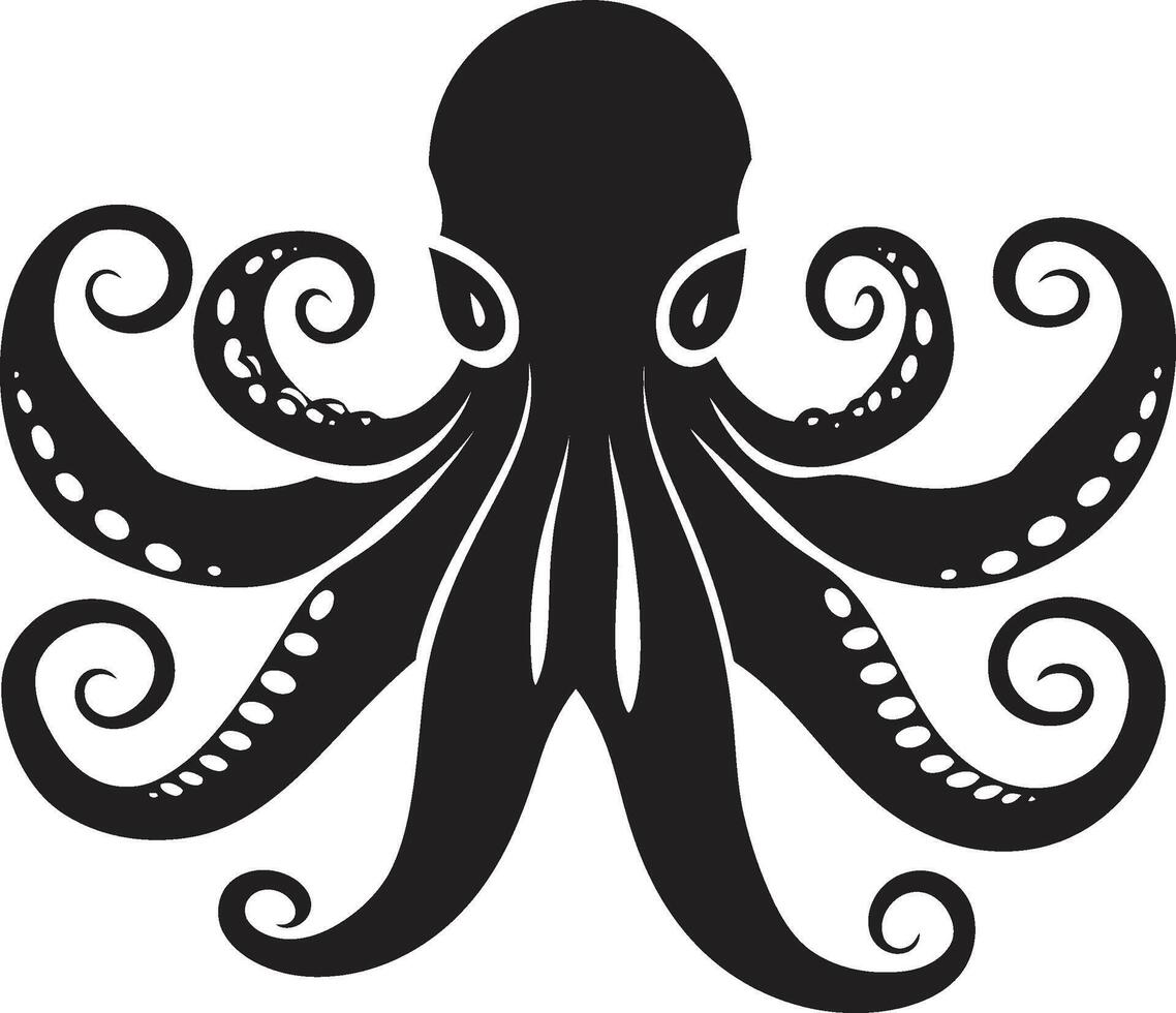 Oceanic Opulence 90 Word Black ic Octopus for Extravaganza Tentacle Triumph Illustrating 90 Words of Octopus Majesty in Black vector