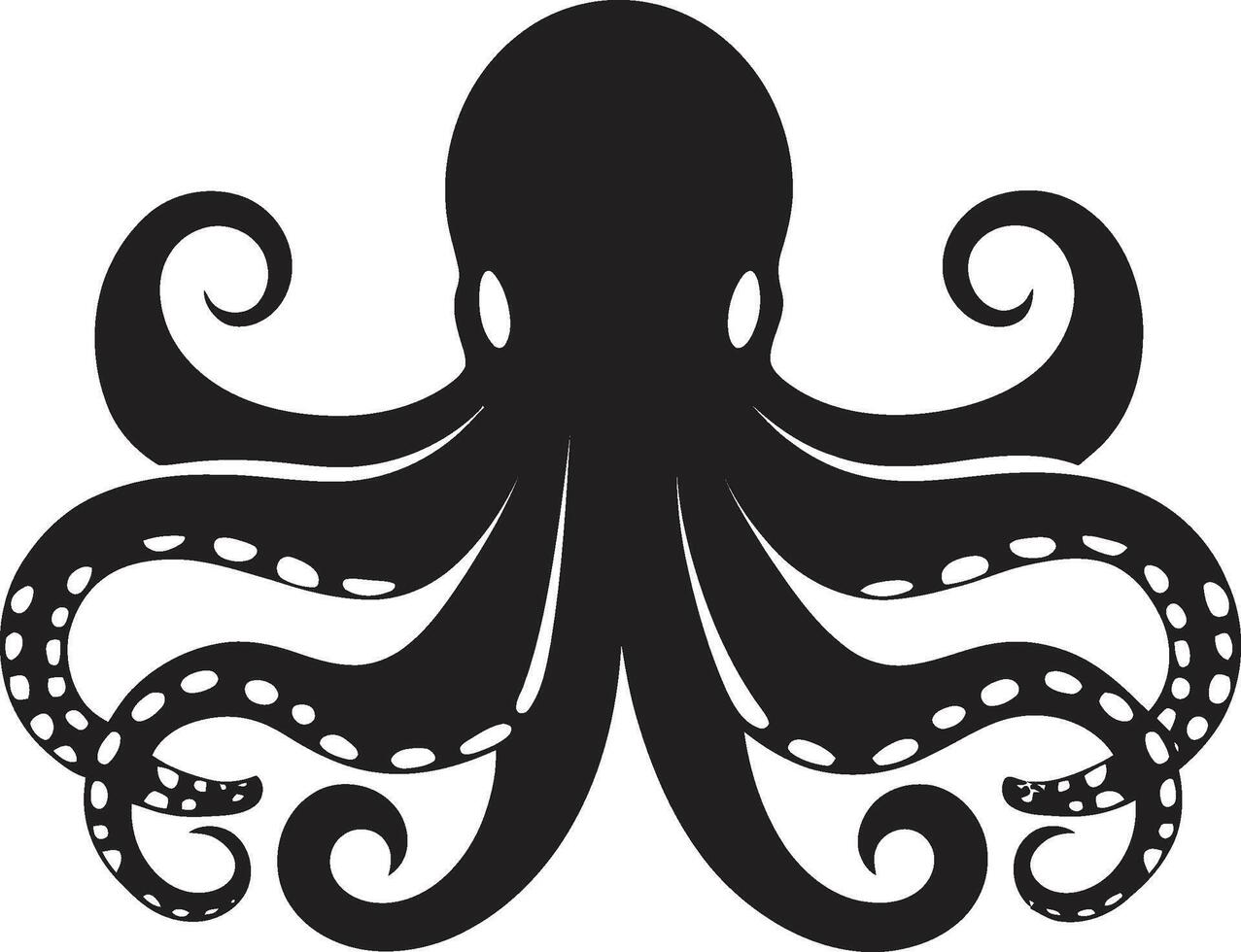 infinito tintero desenredando pulpo elegancia en 90 palabras de negro marina mosaico negro pulpo emblema creando un 90 palabra tapiz vector