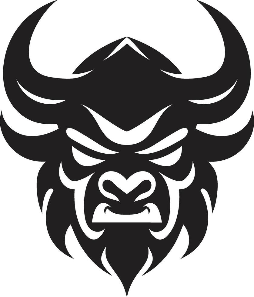 Noir Oni Symbol Elegant for a Captivating Brand Oni Shadow Sleek Black with Japanese Demon Inspiration vector
