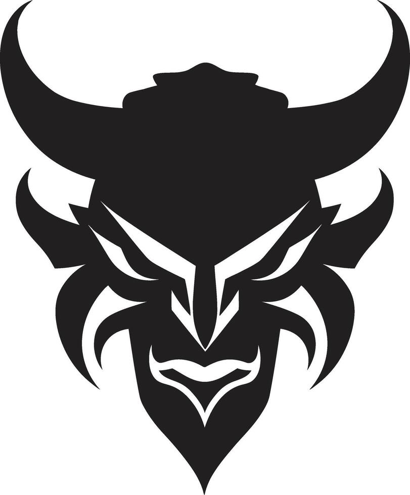 Shadowed Oni Emblem Stylish Black with Japanese Flair Bold Oni Face Dark for a Captivating Brand vector