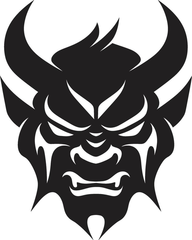 Sleek Oni Noir Stylish Black Emblem for a Modern Look Dark Oni Symbol Chic with Japanese Inspiration vector
