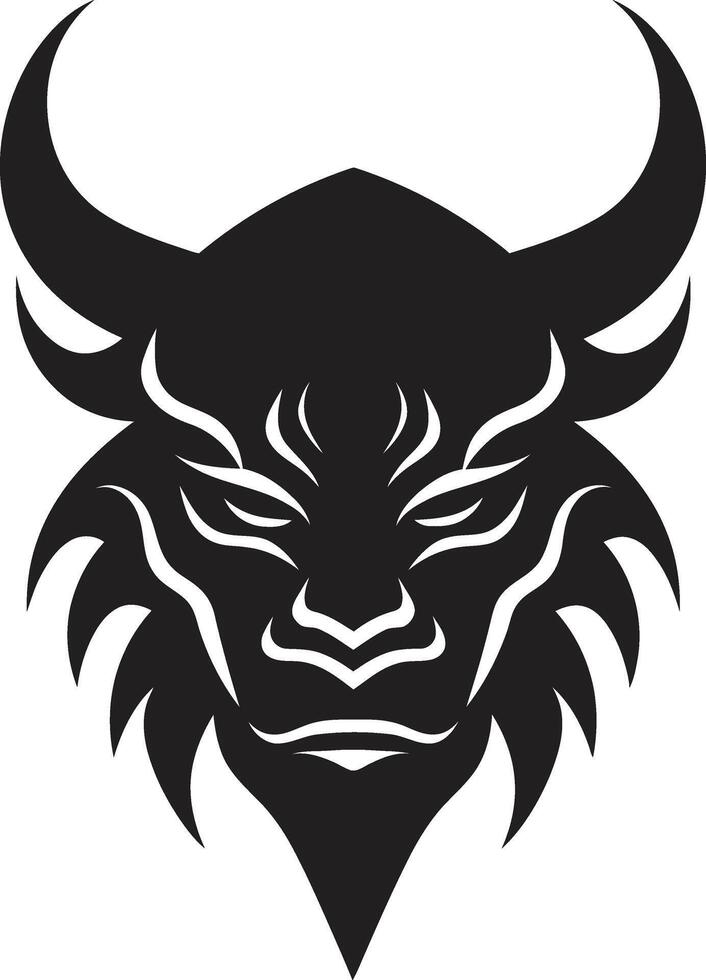 Sleek Oni Noir Elegant with a Mysterious Touch Contemporary Oni Chic Black Emblem for a Unique Identity vector