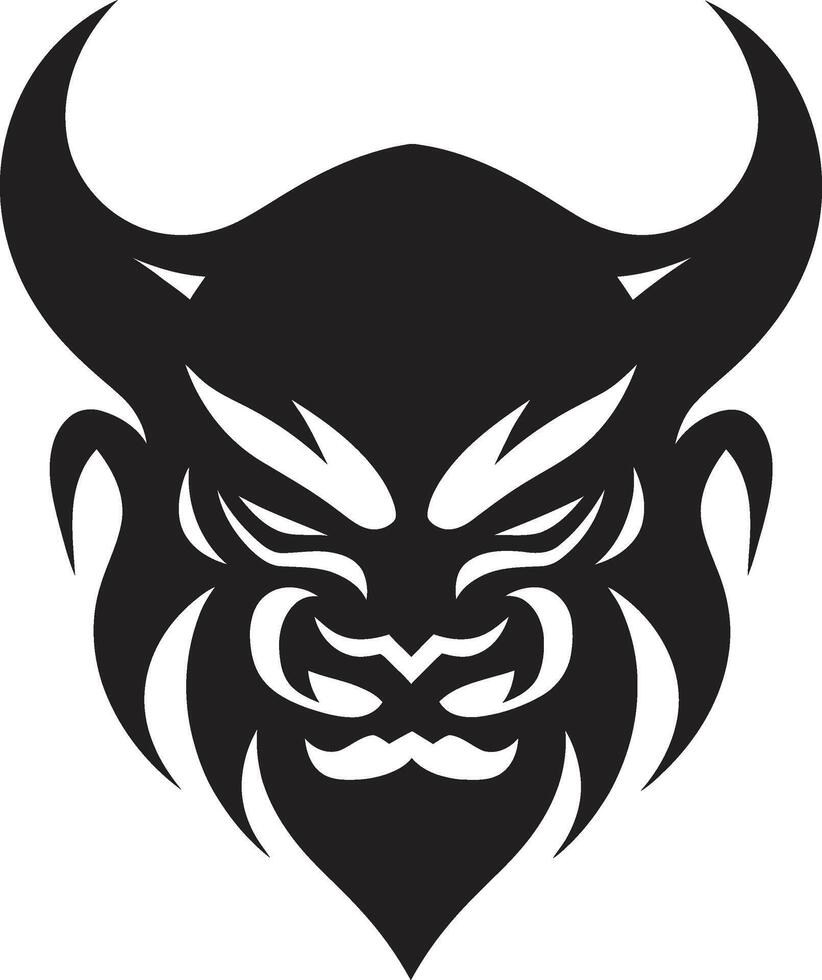 Sleek Oni Intricate Black Emblem with Japanese Inspiration Chic Oni Noir Elegant Illustration for a Modern Look vector