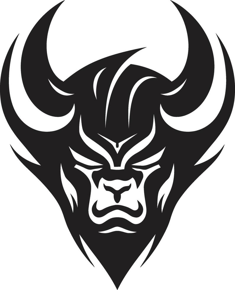 Shadowy Oni Face Noir Inspired Black Emblem Sleek Oni Head Stylish Black vector