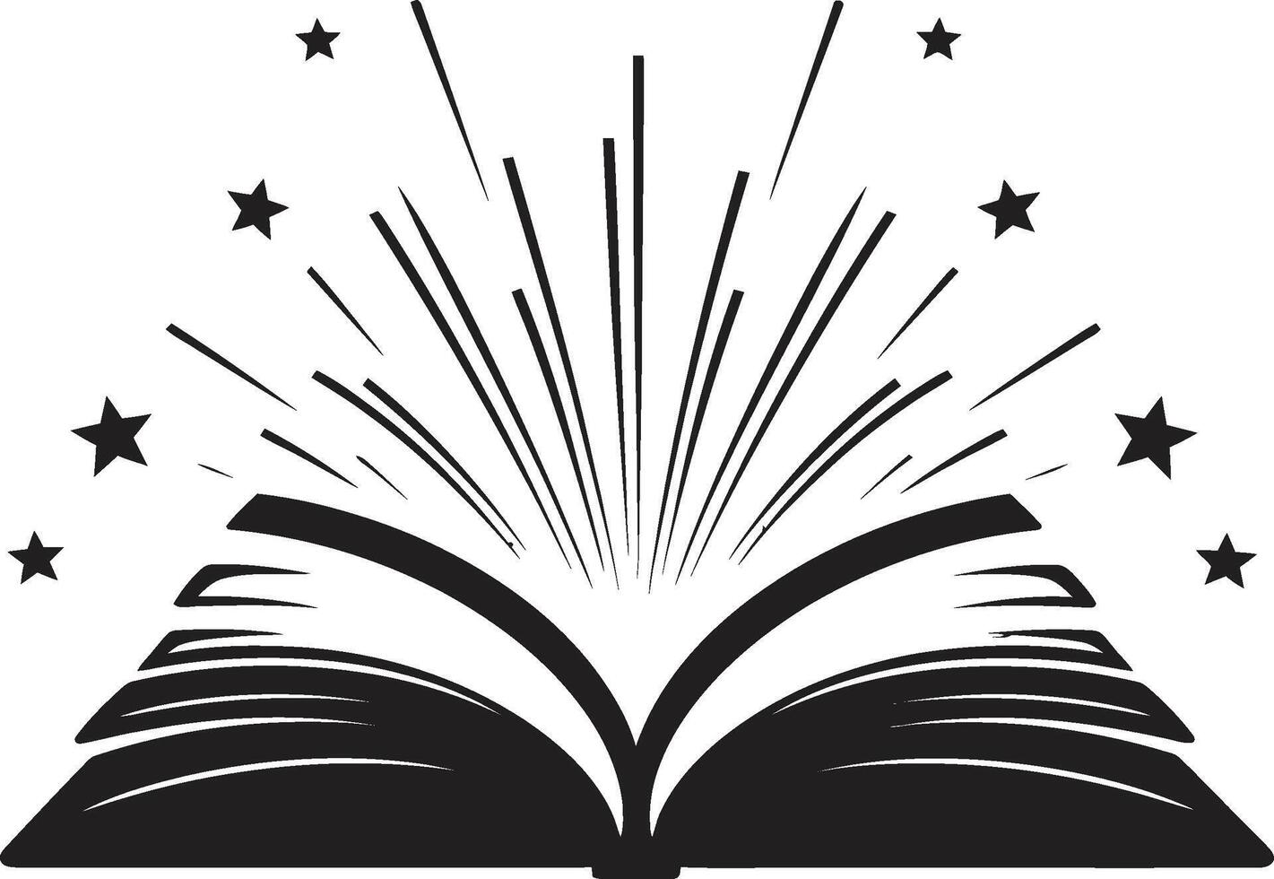 Book Unleashed Noir Inspired with Elegant Open Book Pages Sleek Black for Literary Appeal vector