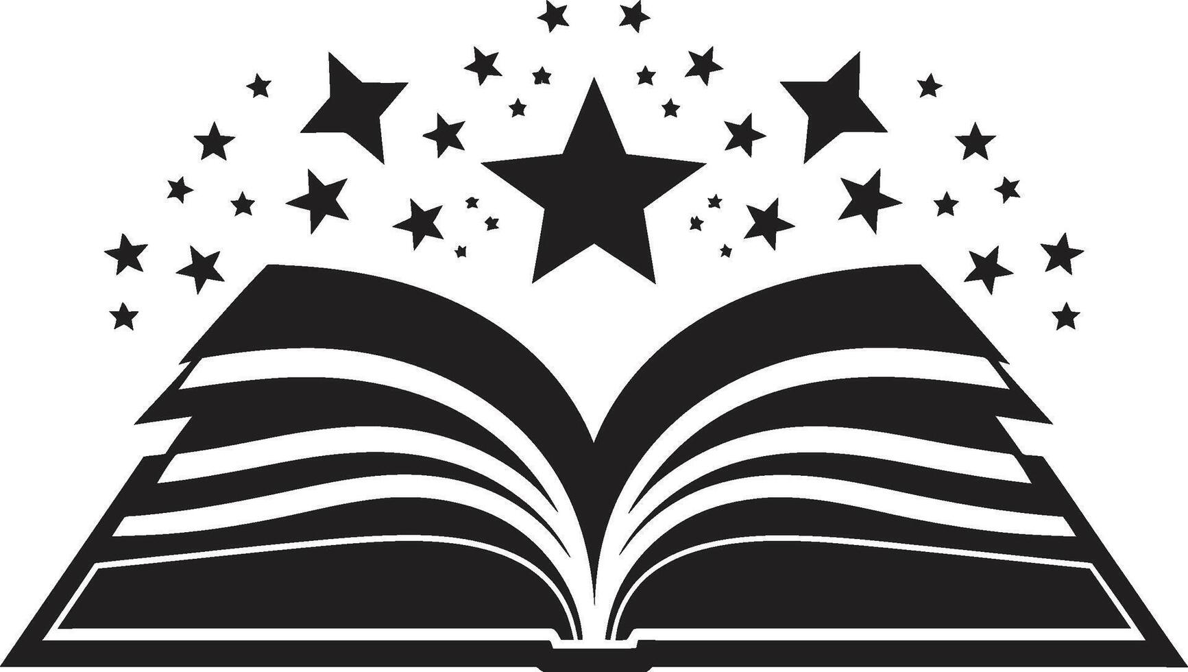 Reading Experience Emblem Elegant Black with Open Book Opened Book Elegance Stylish for Literary Appeal vector