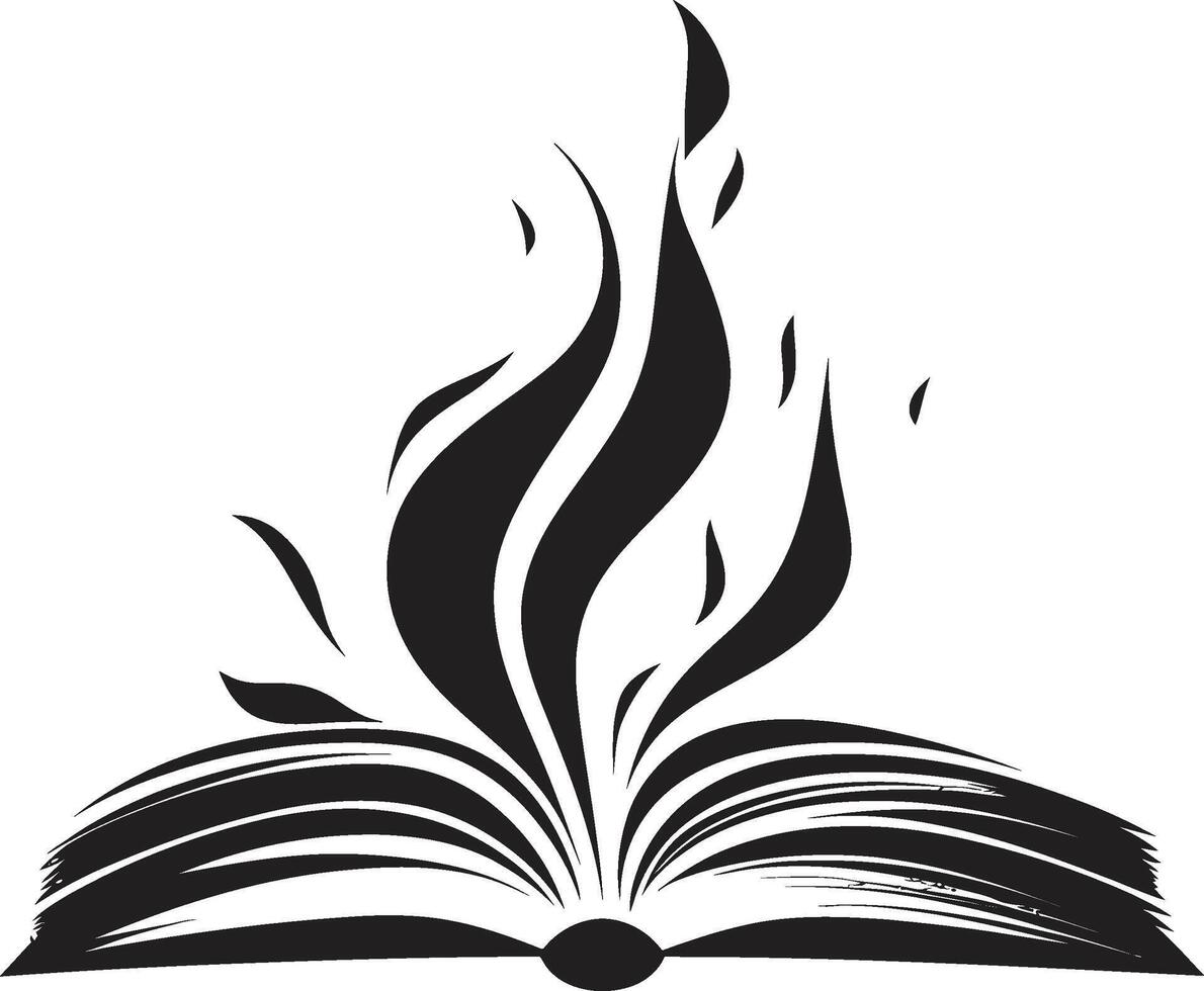 noir libro gráfico elegante emblema con abierto libro abrió sabiduría elegante negro con libro vector