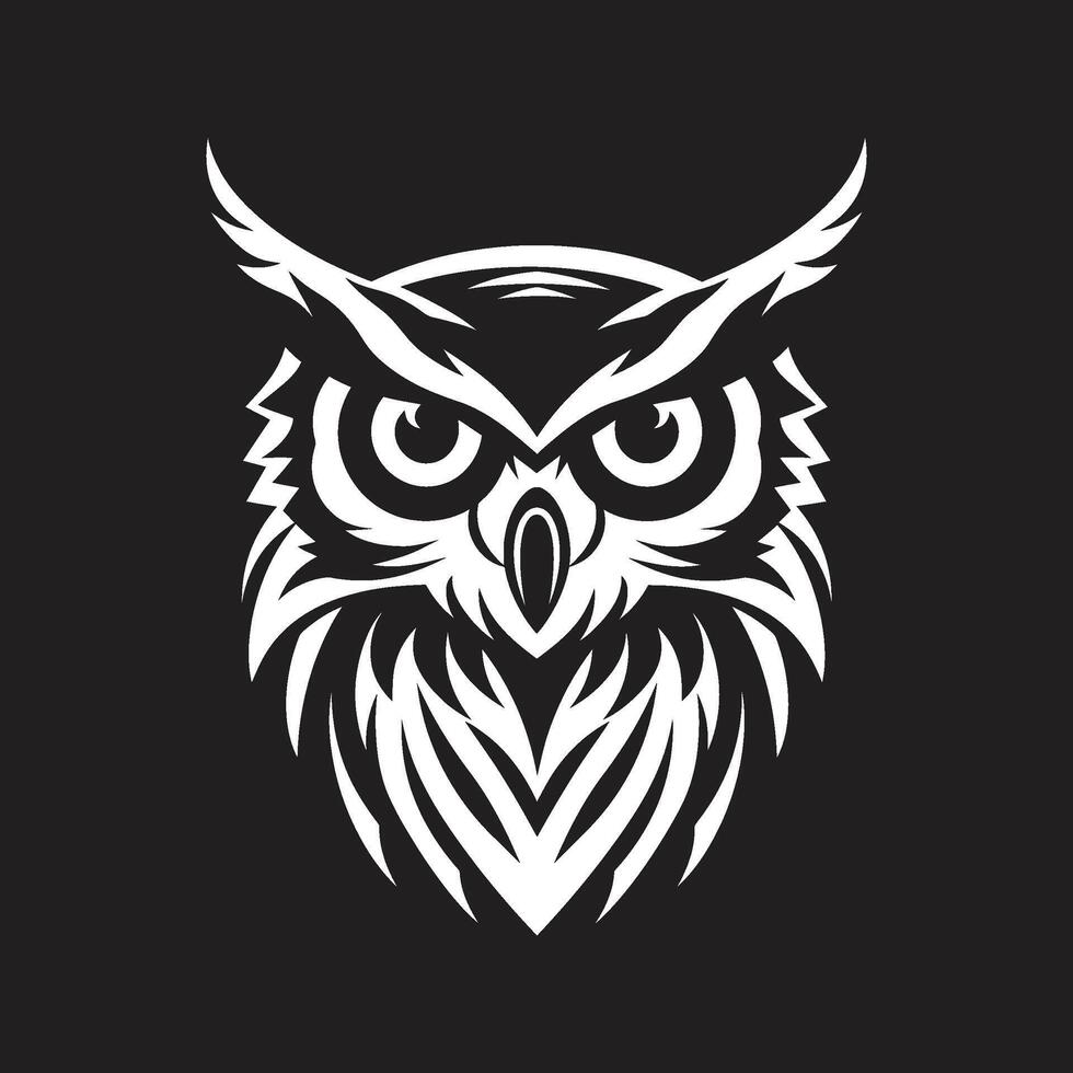 Contemporary Owl Silhouette Sleek Black for a Modern Look Mystical Nocturne Elegant Black Emblem with Owl Illustration vector